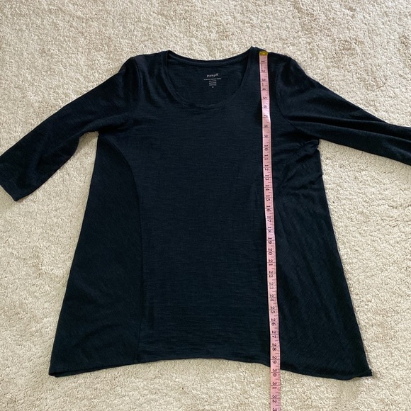 J. Jill Pure Jill Swing Tunic Slub Cotton Blend 3/4 Sleeve Lightweight Top Sz M - Picture 11 of 12